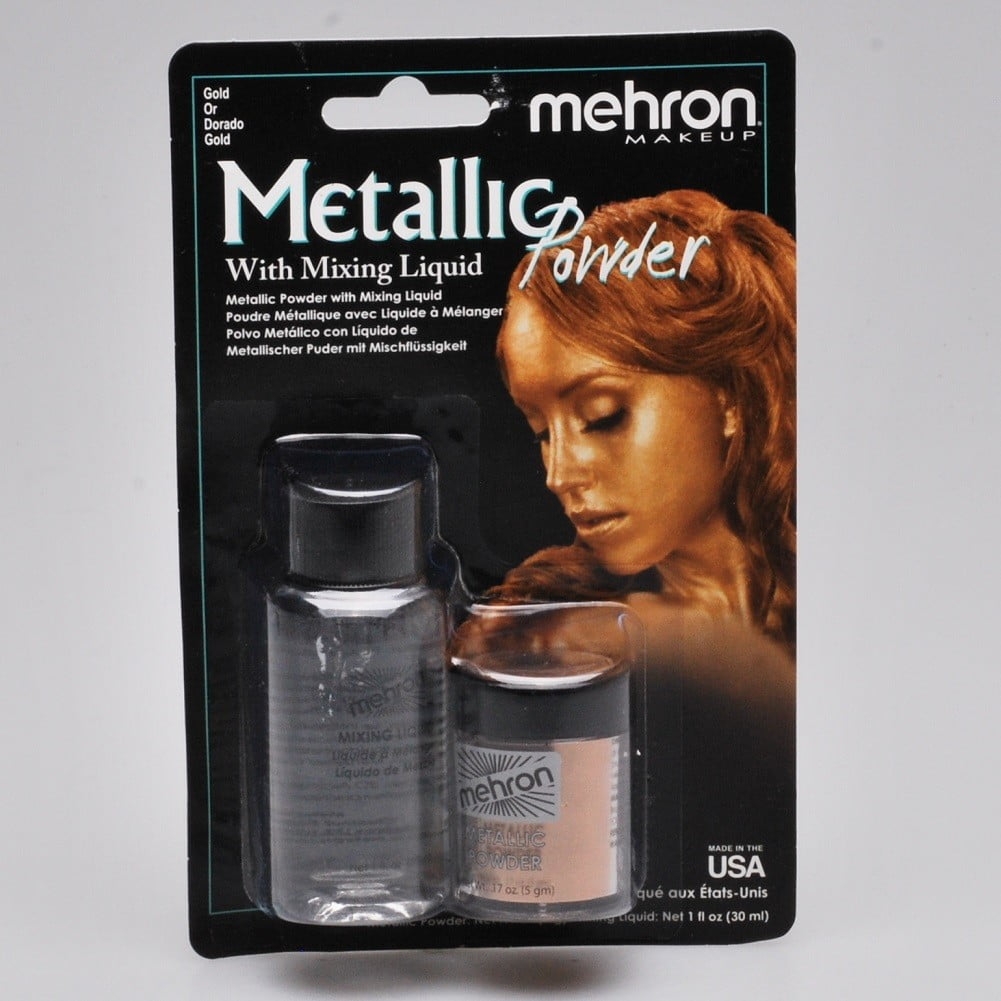 Mehron Metallic Powder & Mixing Liquid – Gold – Metallic Powders – Dublin Body Paint