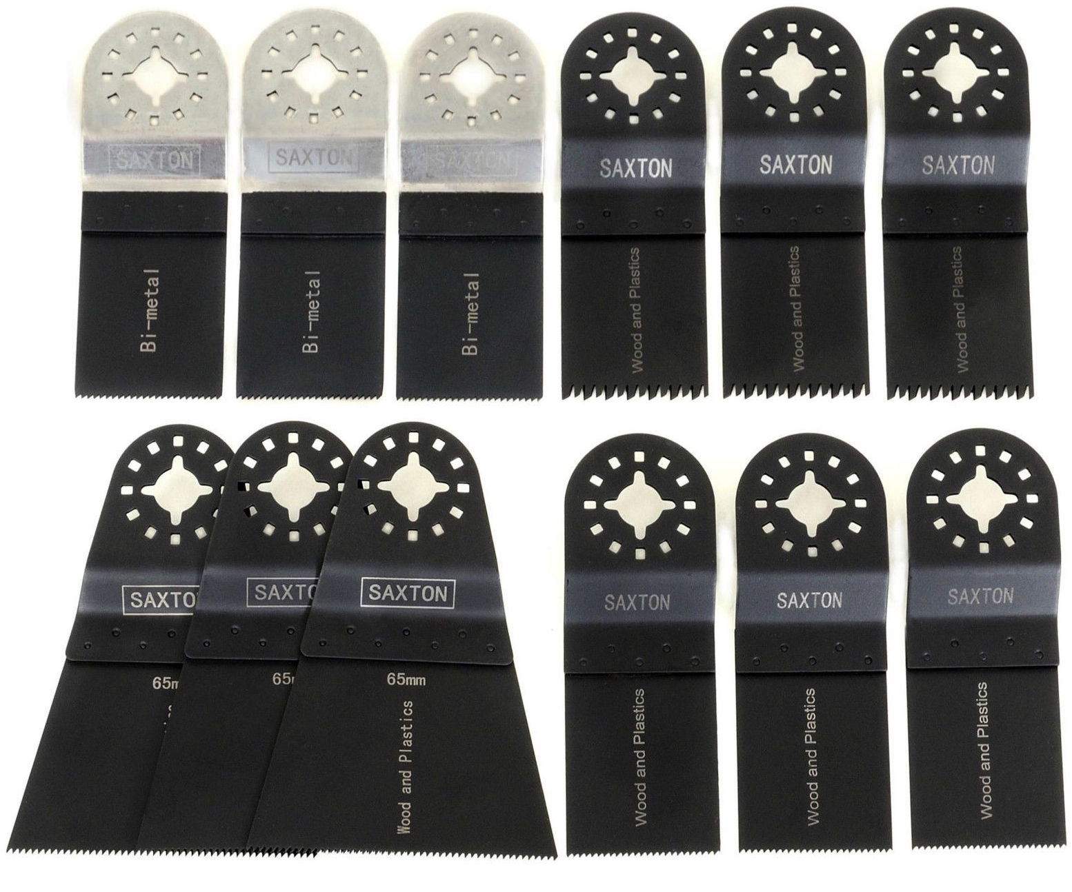 Saxton SHMX12A 12 Mixed Blades Compatible with Fein Multimaster Bosch Multitool