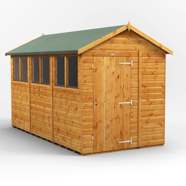 12×6 Power Premium Apex Shed, Single / Windows – Wooden – Powersheds – Spearhead Outdoors