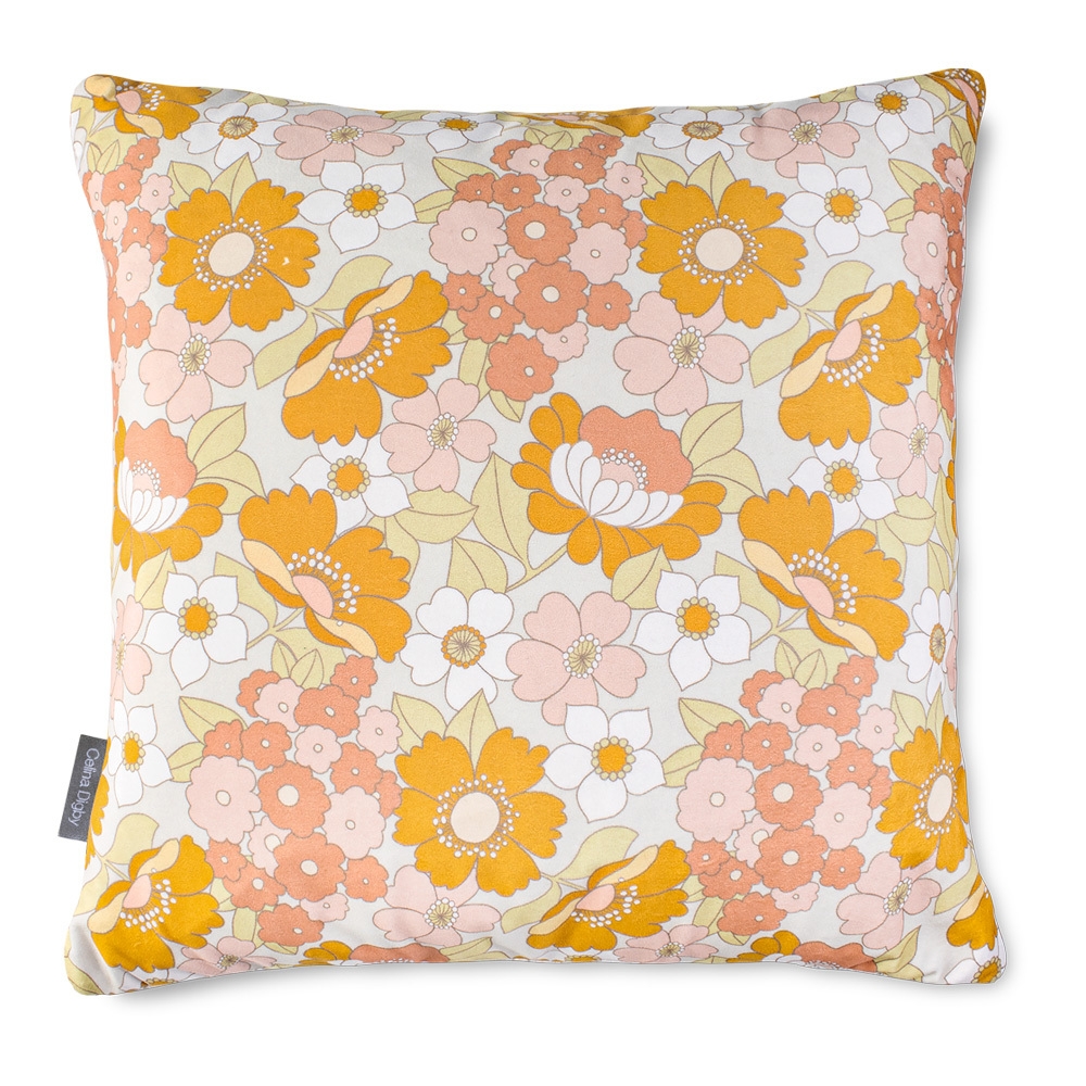 Celina Digby Luxury Opulent Velvet Cushion – Flower Power Available in 2 Sizes Standard (45cm x 45cm) Feather Filling