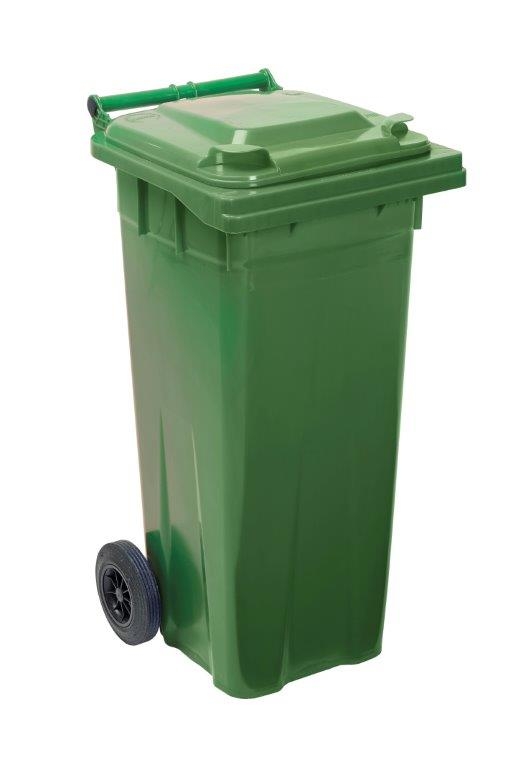 140L Two Wheel Plastic Bin – Green