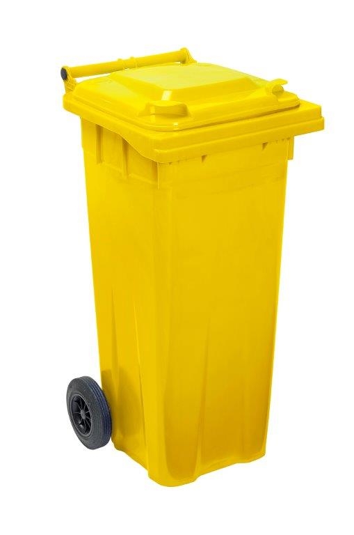 140L Two Wheel Plastic Bin – Yellow