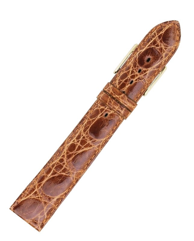 Polished Genuine Crocodile Honey- 20mm – Strapped For Time