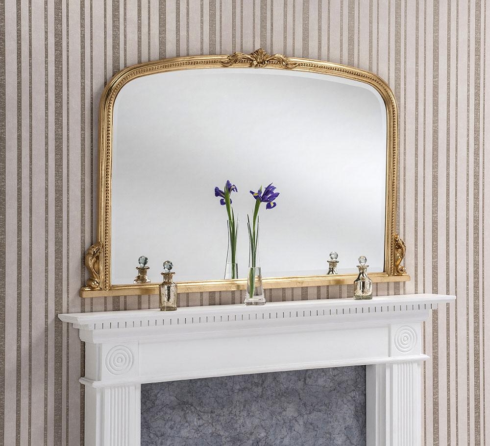 Britannia Traditional Overmantle Mirror – Silver – Gold – 122cm x 79cm – Gold – Overmantle Mirrors – Britannia Mirrors – Stylishly Sophisticated
