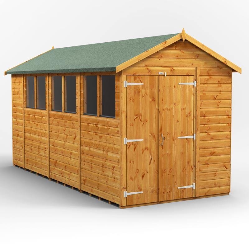 14×6 Power Premium Apex Shed, Double / Windows – Wooden – Powersheds – Spearhead Outdoors