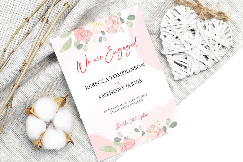 Engagement Announcement, Set of 80 – Luxury Wedding Stationery – Time Together Company