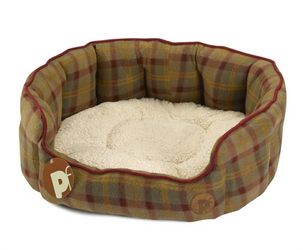 PetFace Country Check Oval Bed Small