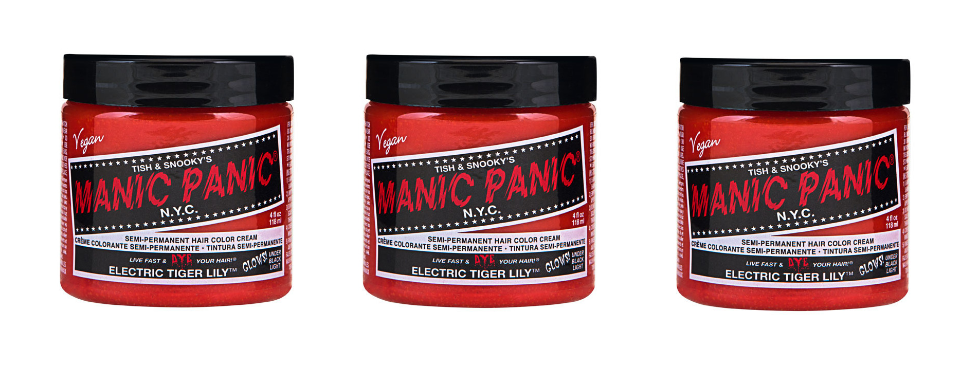 Manic Panic High Voltage Electric Tiger Lily Classic Hair Color 118ml x3