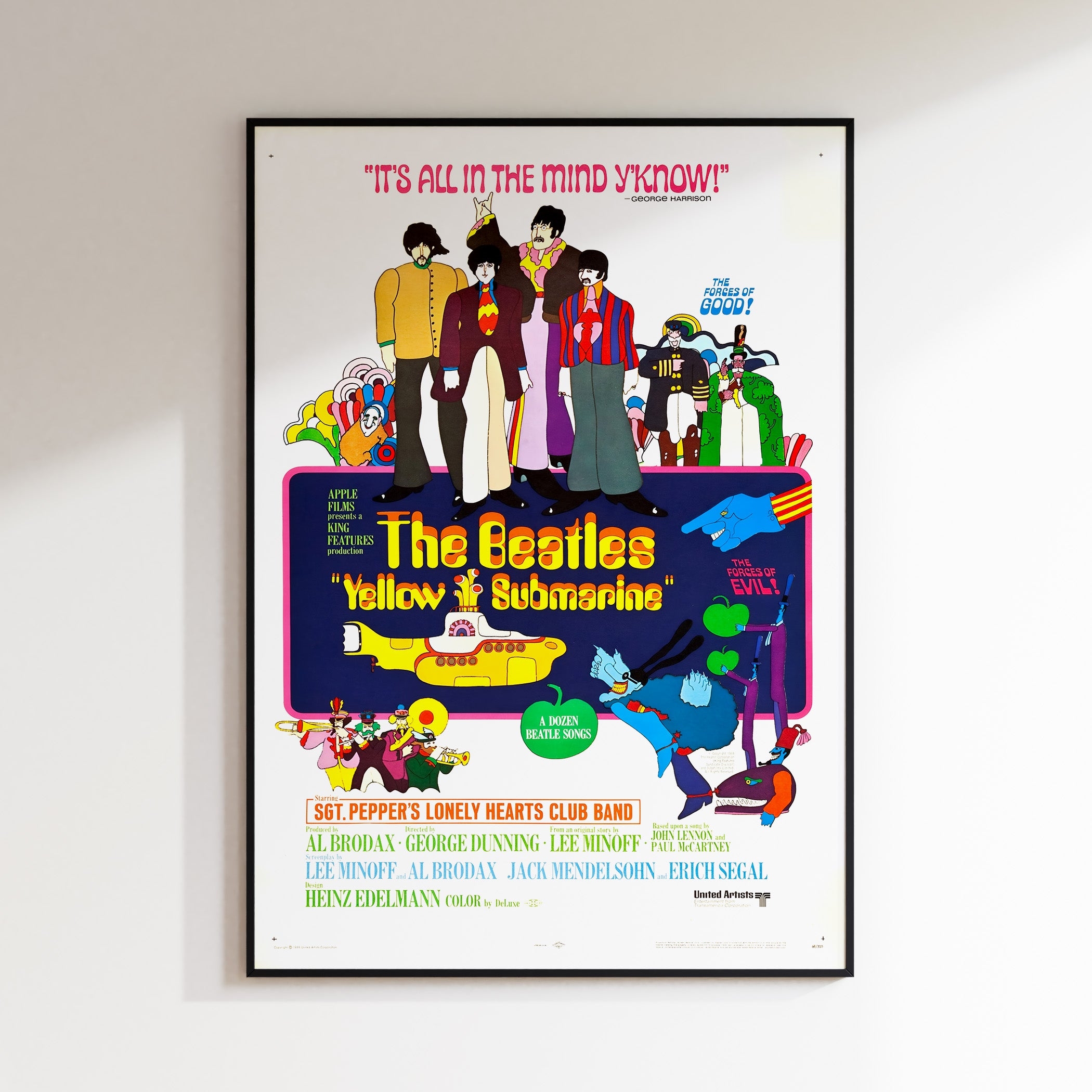 The Beatles – Yellow Submarine Poster – Music Poster Prints – Perfect Gifts for Music Lovers & Enthusiasts S – A4 – Framed – Poster Hut