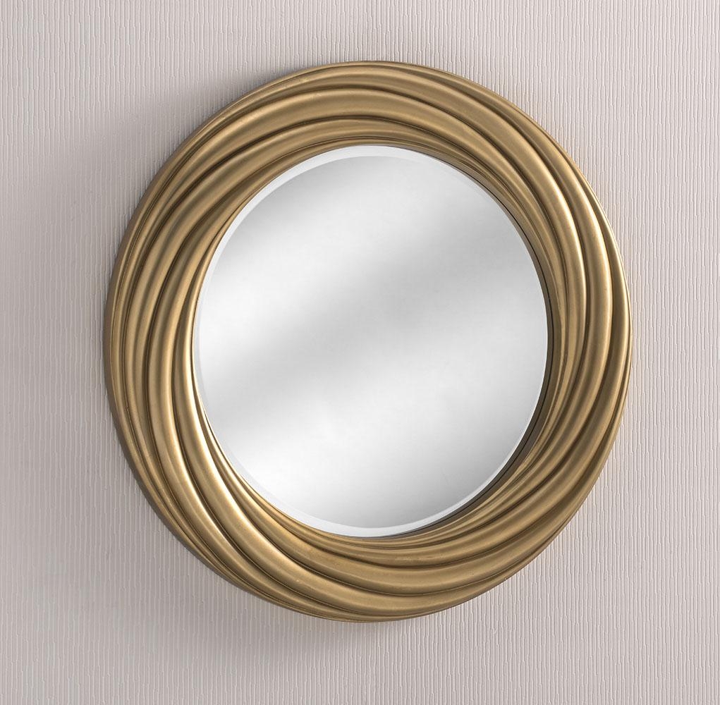 Britannia Round Swirl Mirror – Silver or Gold – 84cm Dia – Gold – Round / Oval Mirrors – Britannia Mirrors – Stylishly Sophisticated