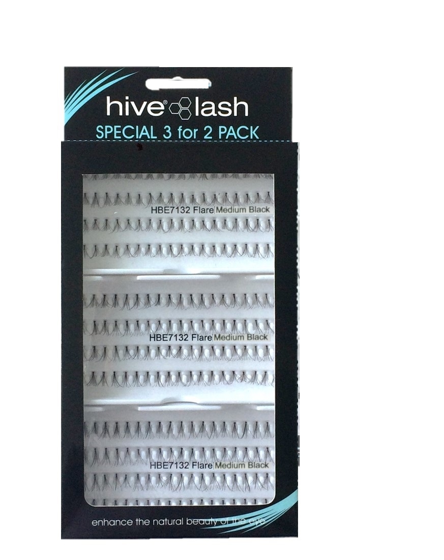 Hive Individual Flare Medium Lashes Black 3 for 2 Pack HBE7/136
