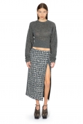 MINERVA MIDI SKIRT IN ANTHRACITE CRYSTAL CHECK, 12 – 16Arlington