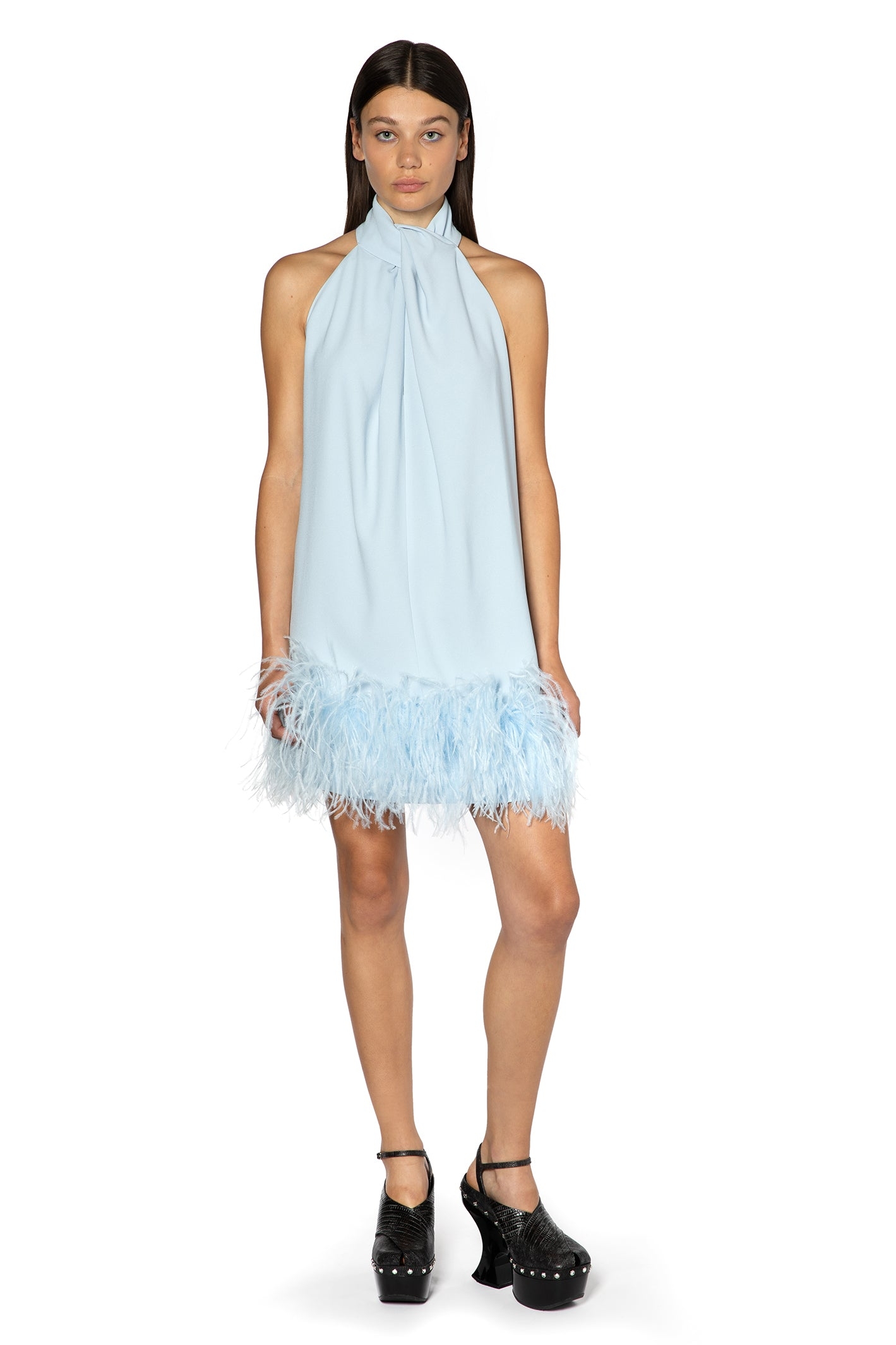 CYNTHIA MINI DRESS IN BABY BLUE CREPE, 6 – 16Arlington