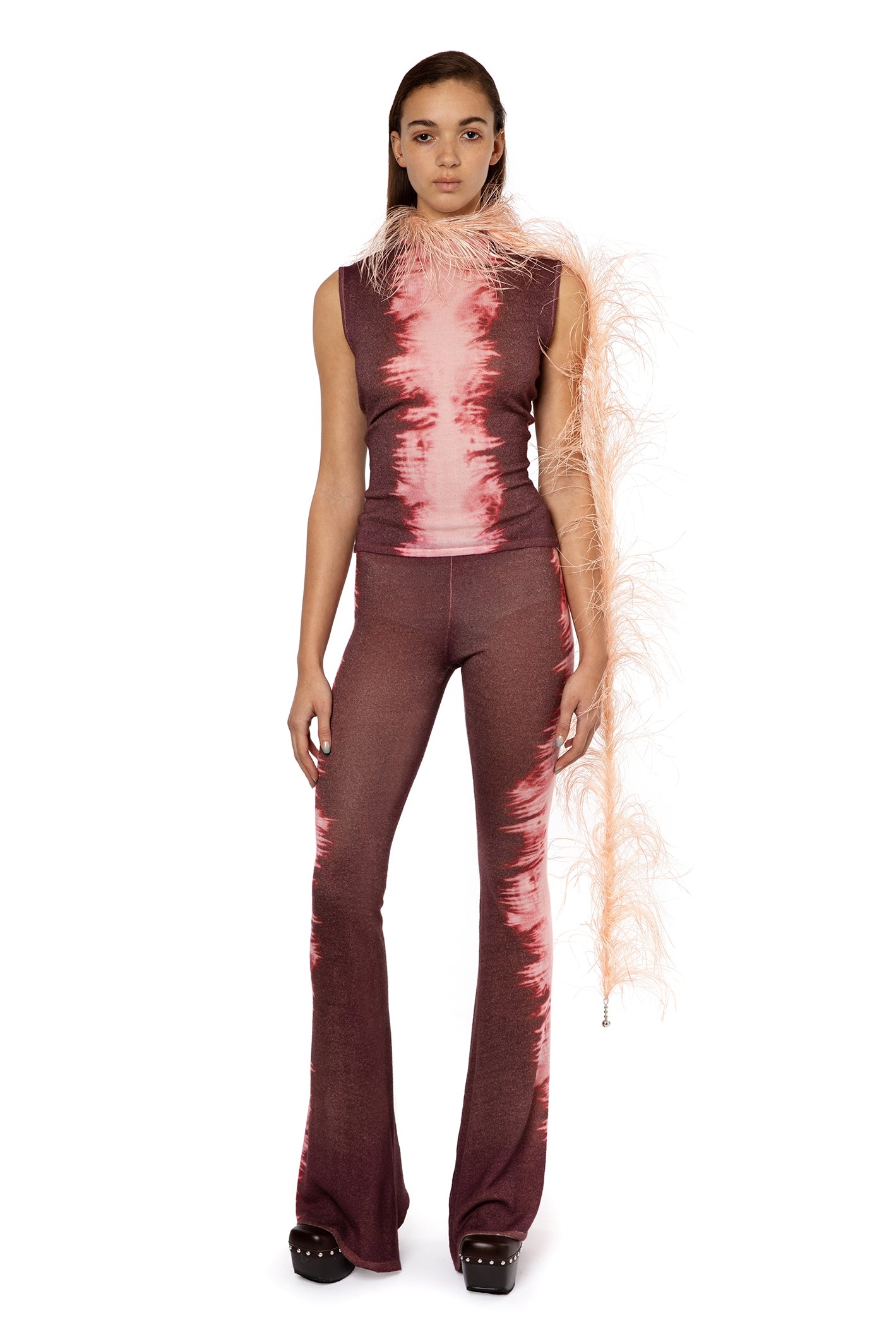 KORO KNITTED TROUSER IN PINK SMOKE PRINT, S – 16Arlington