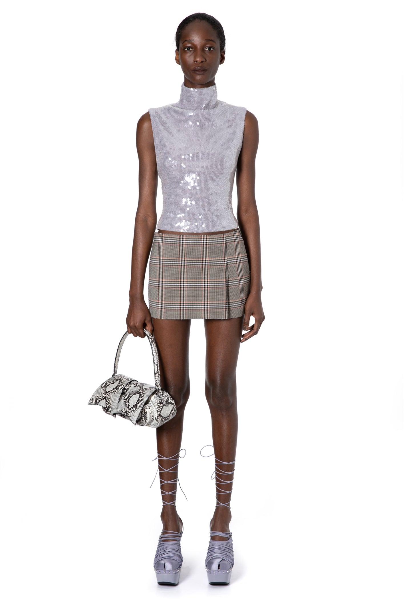 MINERVA MINI SKIRT IN SAND LAVENDER CHECK, 12 – 16Arlington