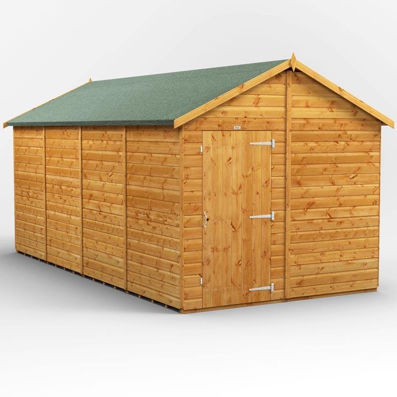 16×8 Power Premium Apex Shed, Single / No Windows – Wooden – Powersheds – Spearhead Outdoors