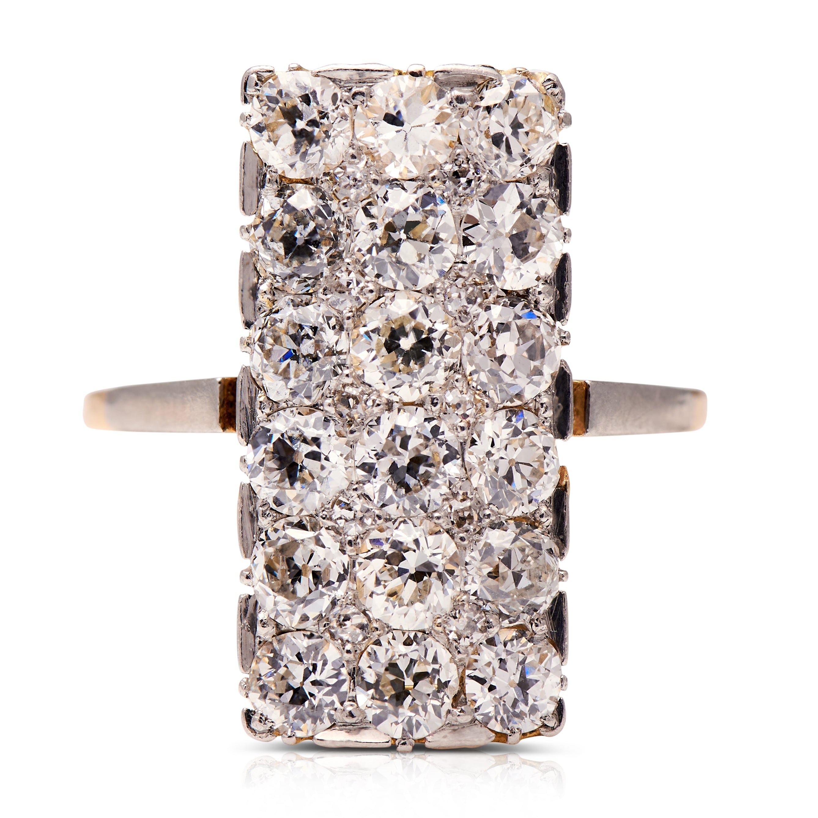 Art Deco, 18ct Gold, Platinum, Diamond Panel Ring – Vintage Ring – Antique Ring Boutique