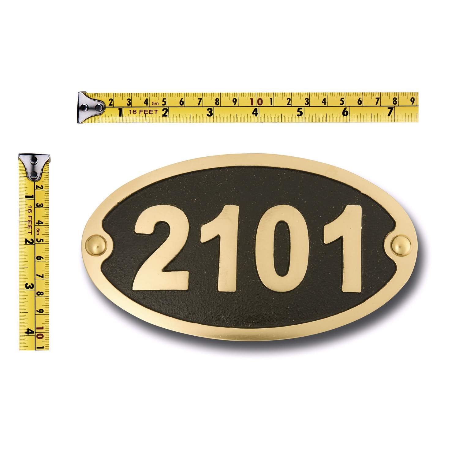 House Number Sign Traditional Oval.  Cast Metal Personalised Home Or Mailbox Plaque – Medium (7¾”) Up To 4 Characters