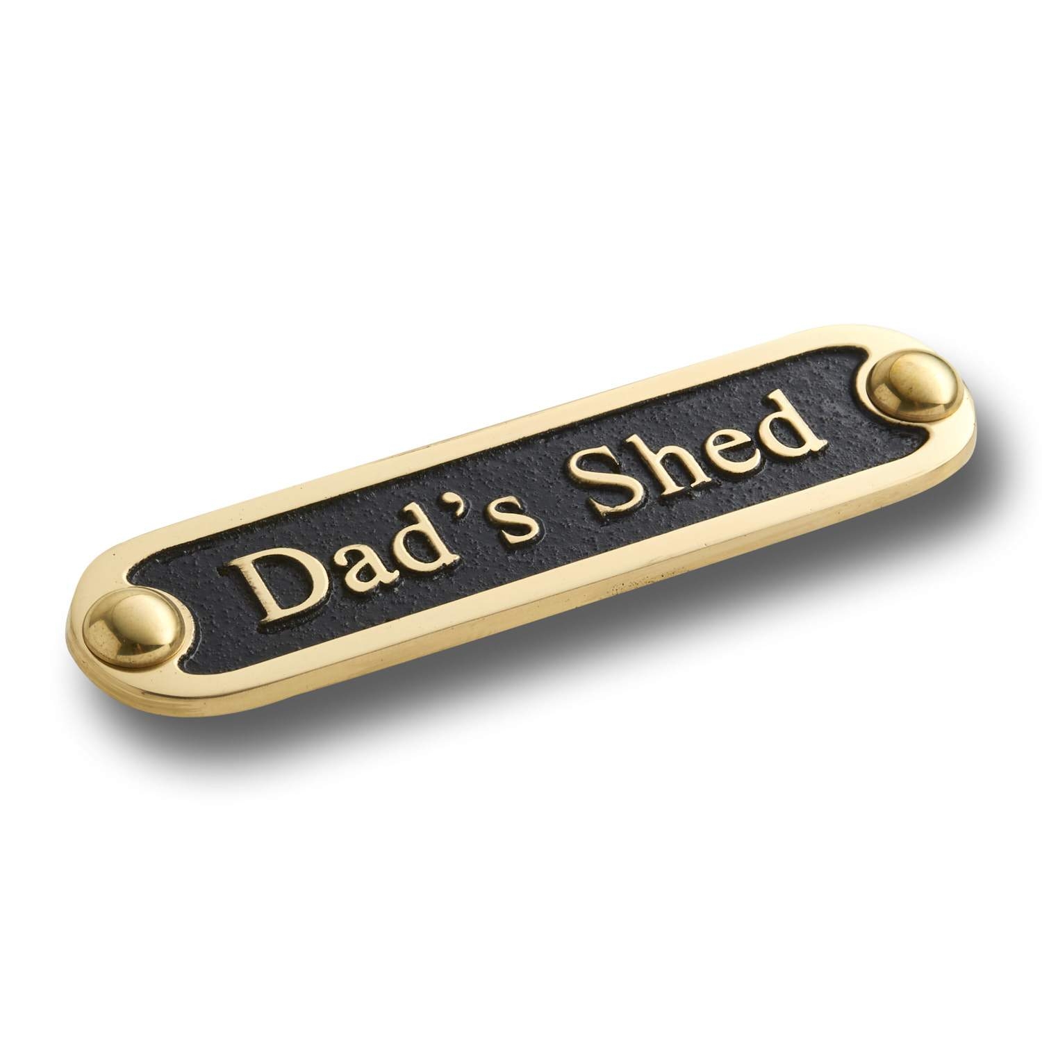 Dad’s Shed Brass Door Sign.  Traditional Style Home Décor Wall Plaque
