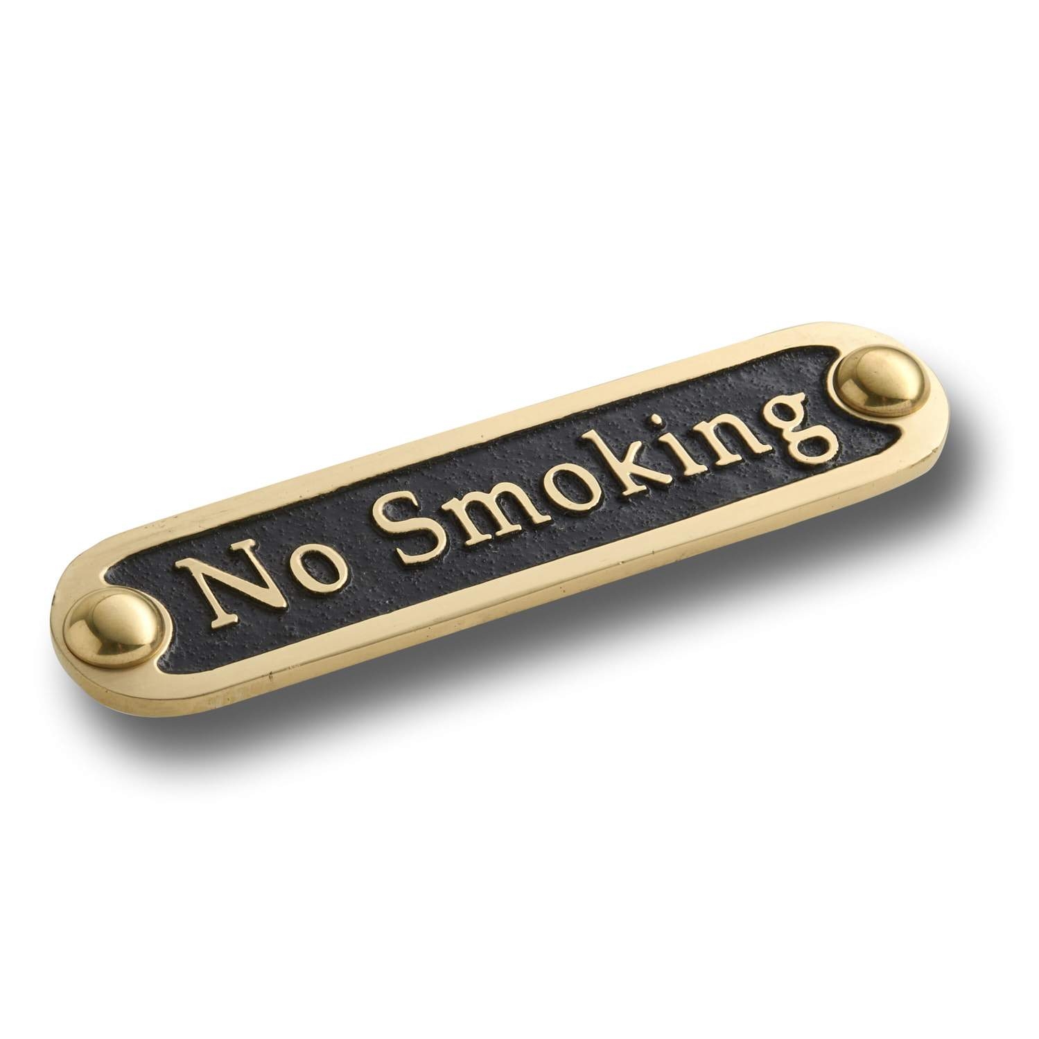 No Smoking Brass Door Sign.  Traditional Style Home Décor Wall Plaque