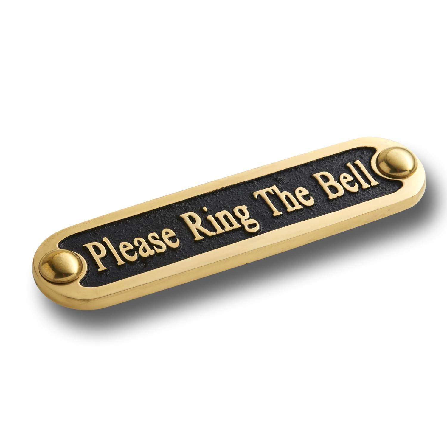 Please Ring The Bell Brass Door Sign.  Traditional Style Home Décor Wall Plaque