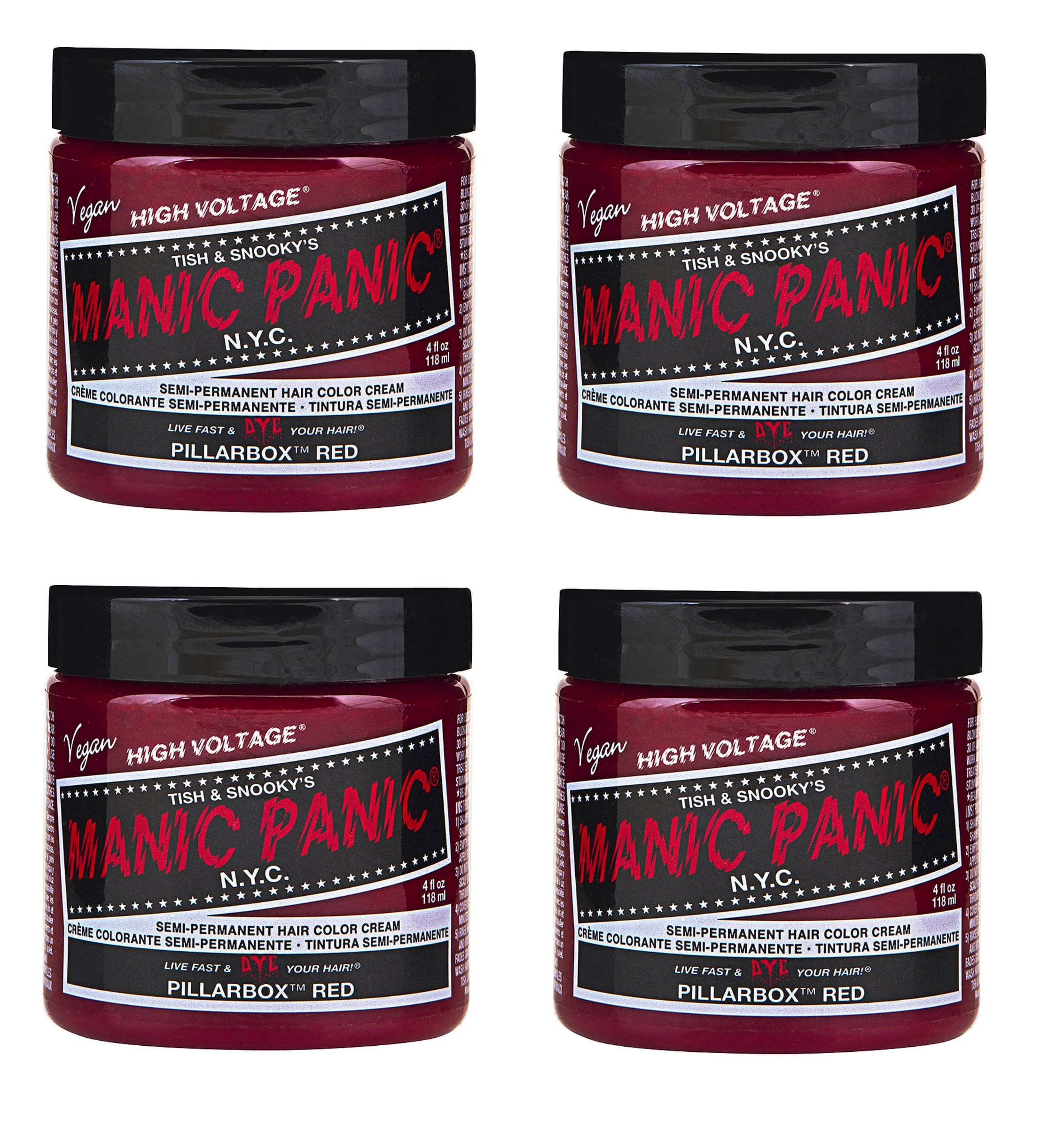 Manic Panic High Voltage Pillarbox Red Classic Hair Color 118ml x4