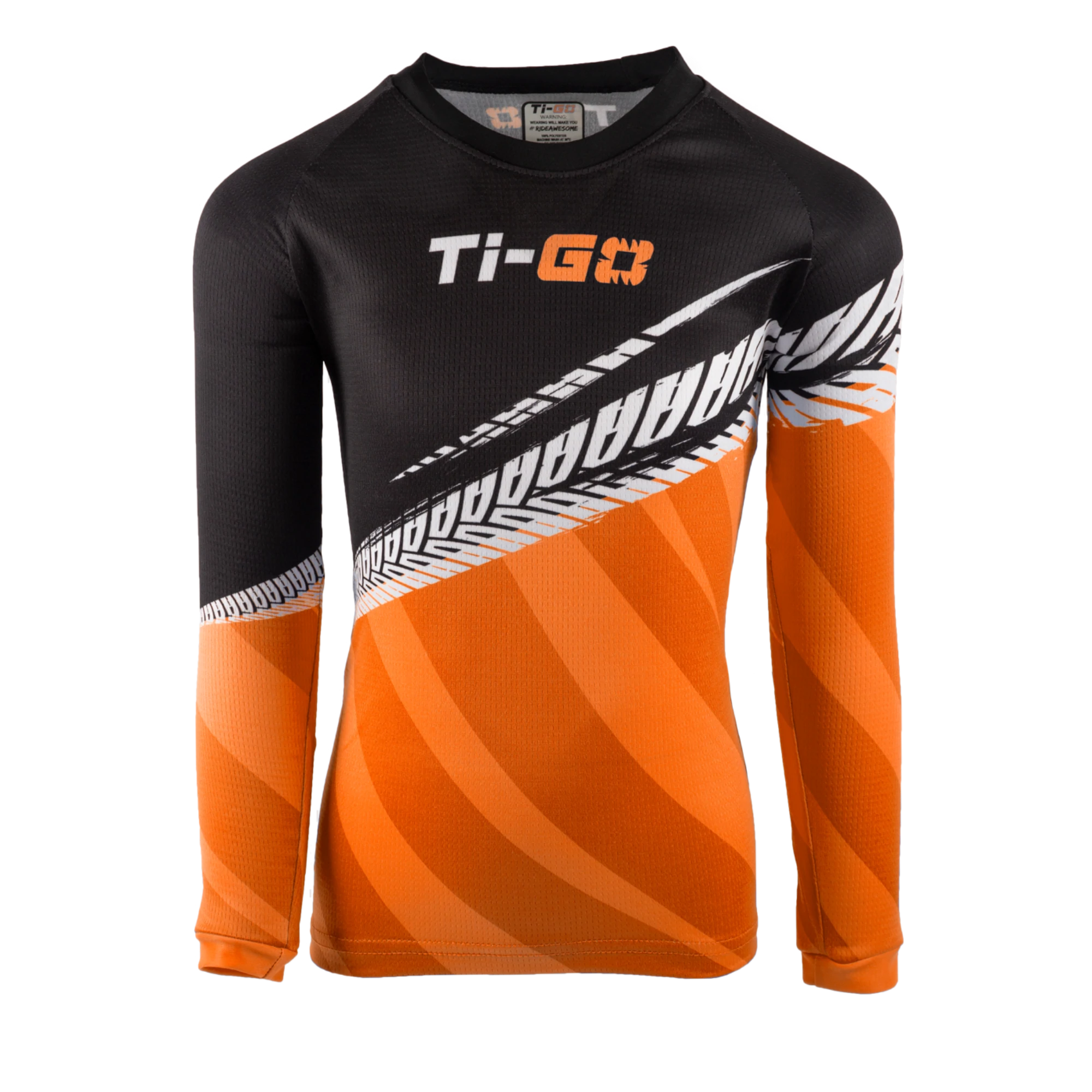 Ti-GO Kids Tech MTB Cycling Jersey 3 – 4 / Turbo Orange – ALL PRODUCTS – Ti-GO