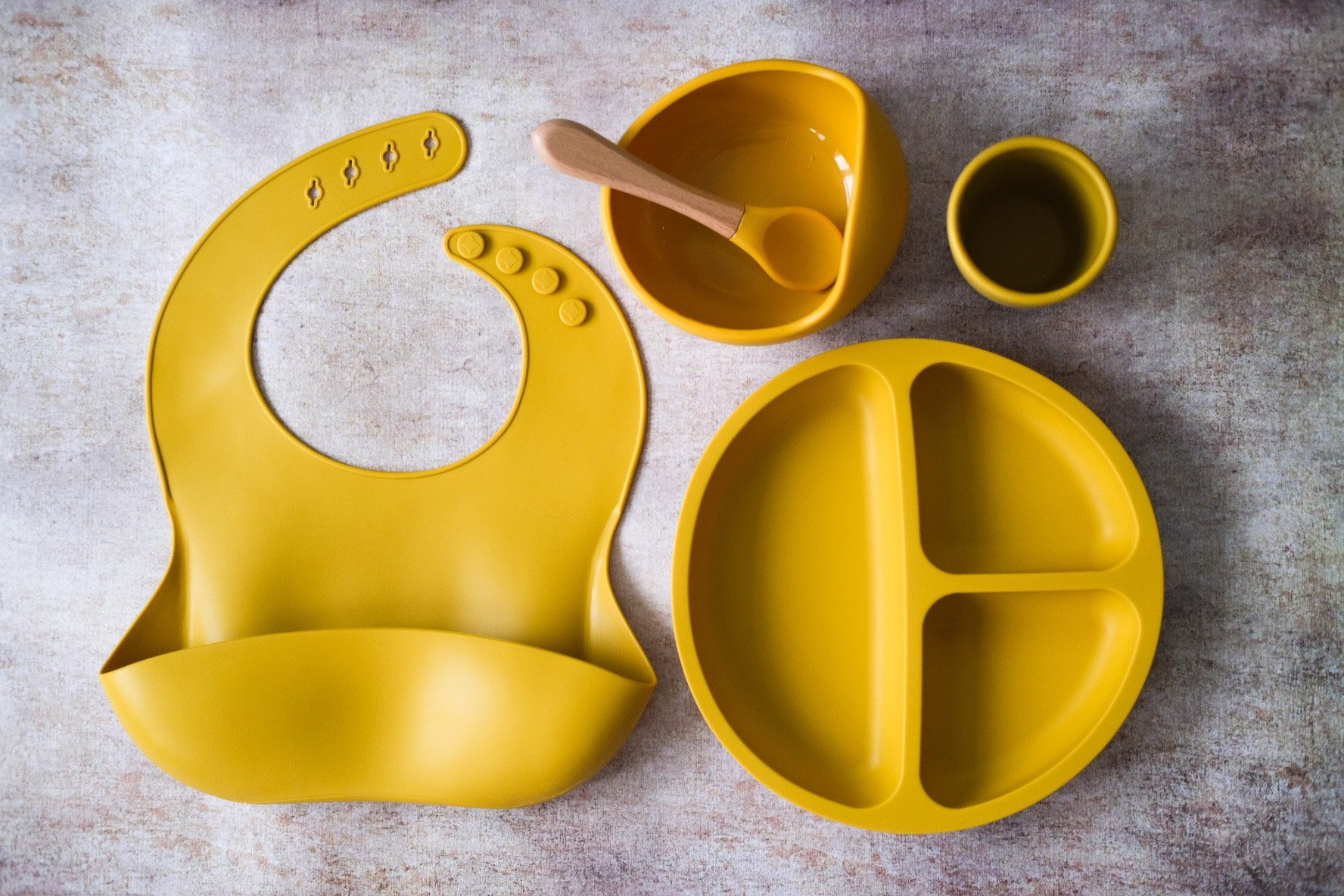 Baby Weaning Set | Silicone Weaning Kit | Buy Online | UK | Inoby Mustard Yellow