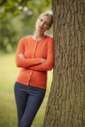 Crew-Neck Cardigan S / Orange by Pink Avocet