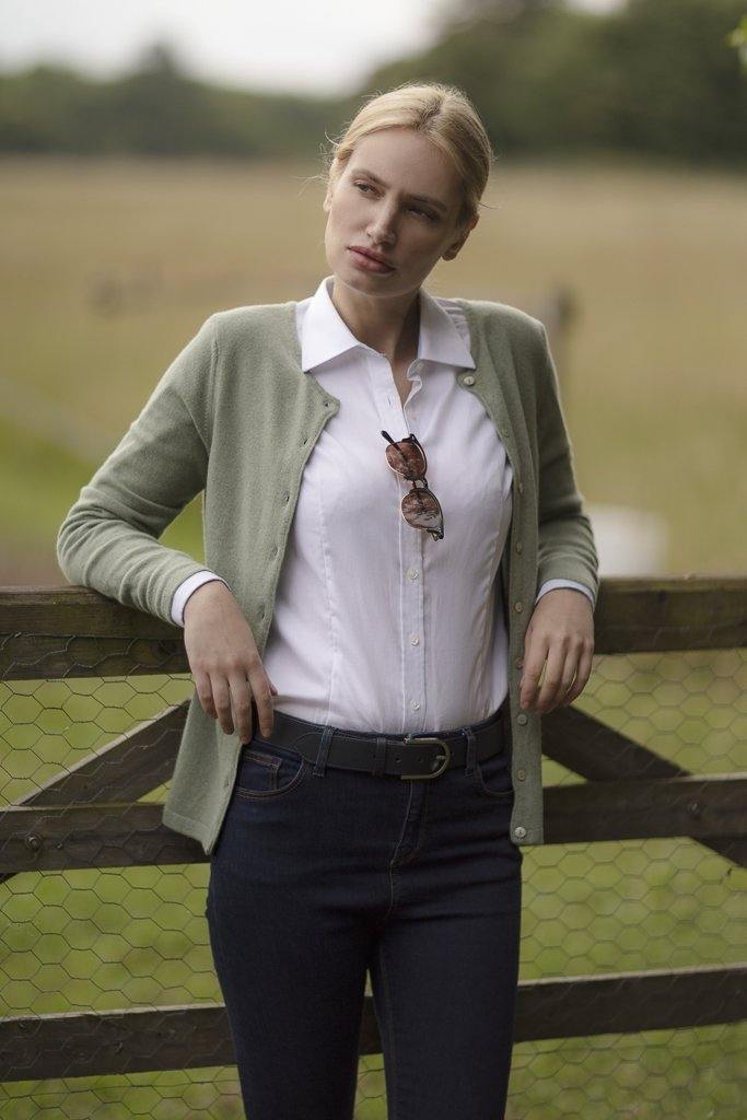 Crew-Neck Cardigan L / Dark Denim by Pink Avocet