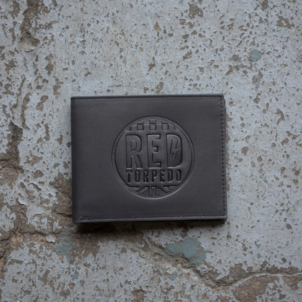 Red Torpedo Black Leather Wallet – Armadillo Customs
