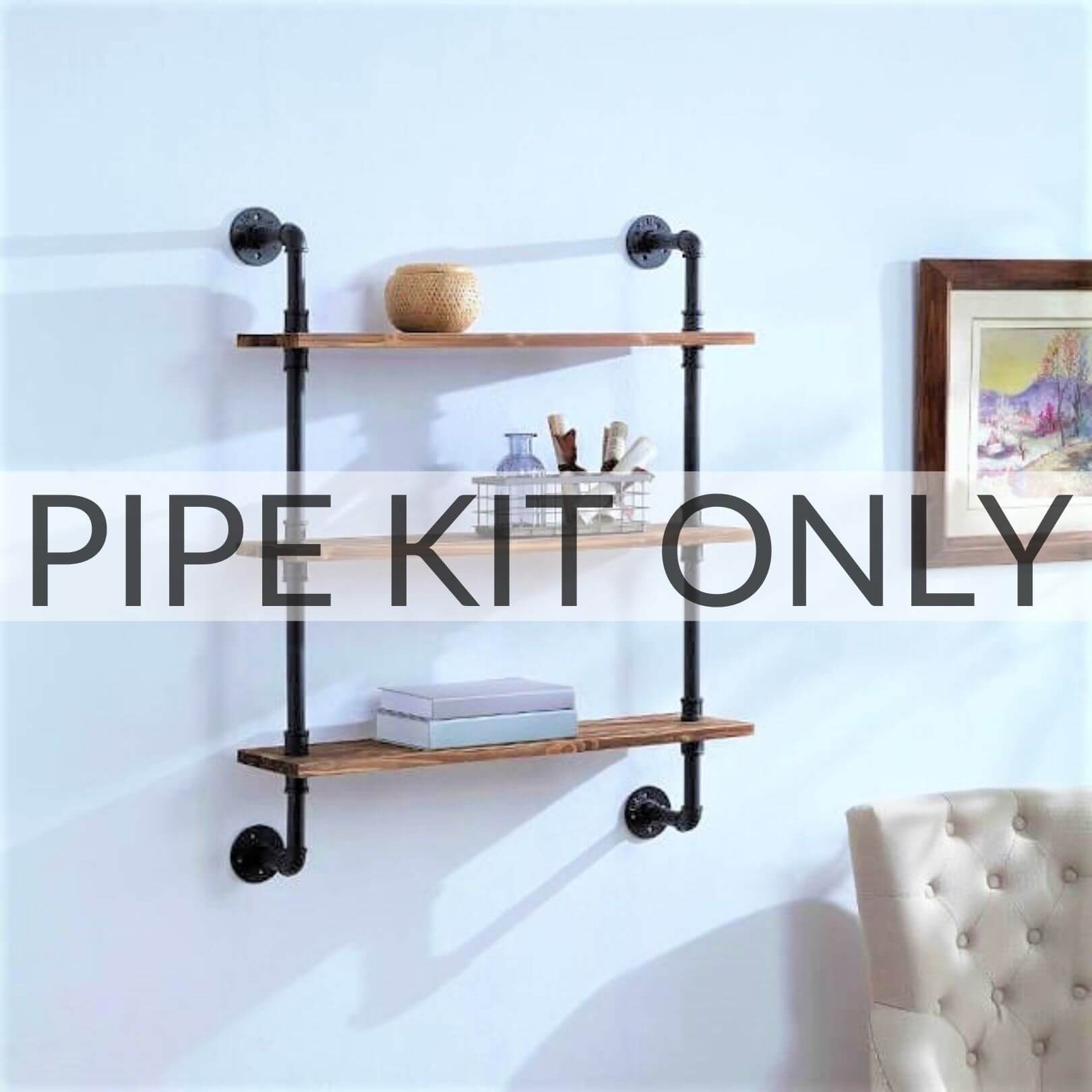 3 Shelf Industrial Pipe Kit – 3/4 Size – Acumen Collection – Acumen Collection