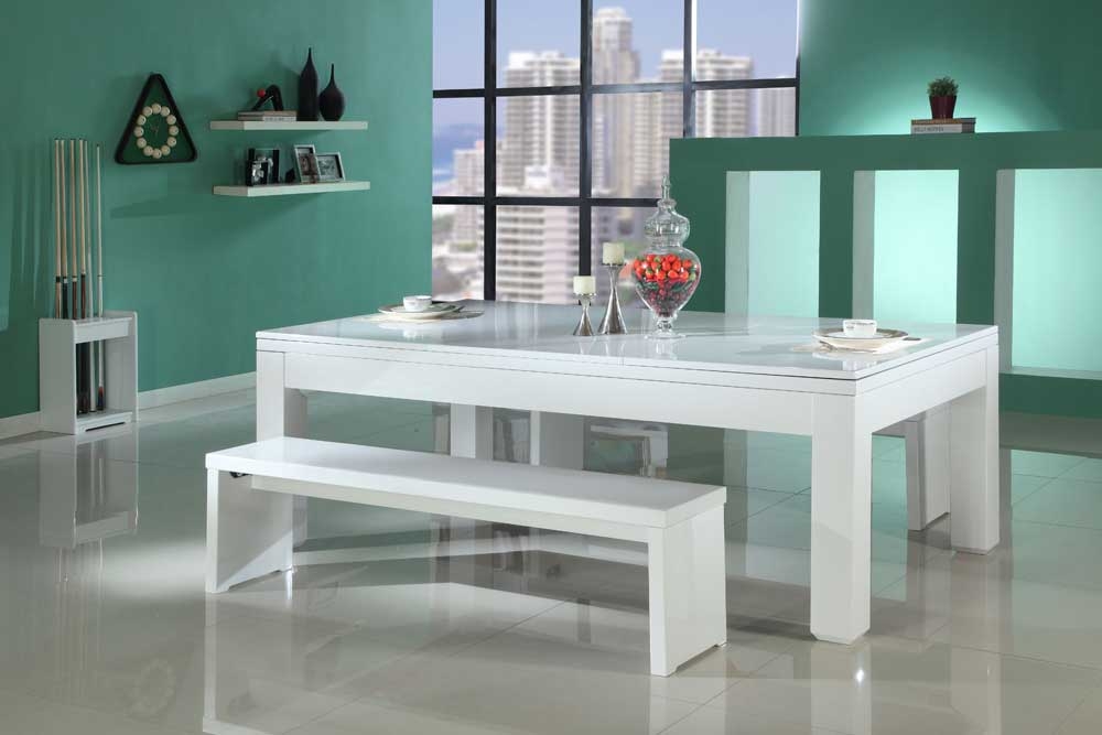 Gloss White Slate 6-7 Ft Pool Dining Table – Table Top Sports