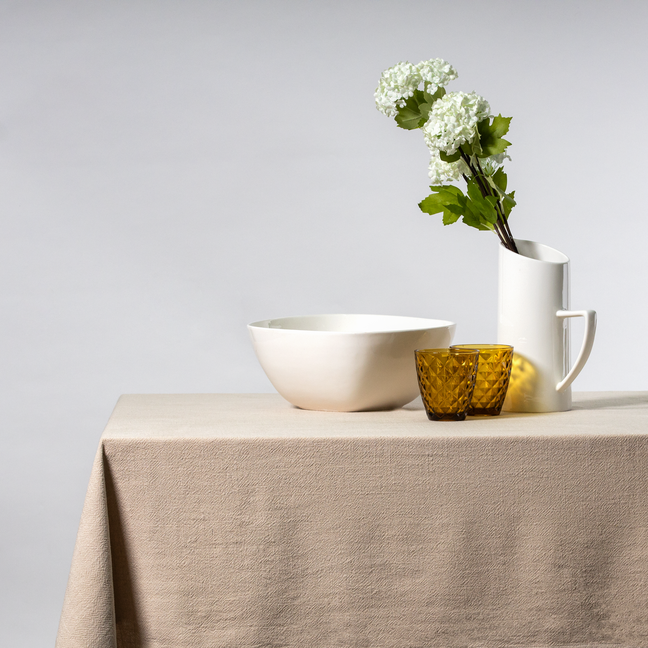 Celina Digby Luxury Stonewashed 100% Linen Tablecloth – Available in 7 Sizes STONE (beige) 250 x 128cm