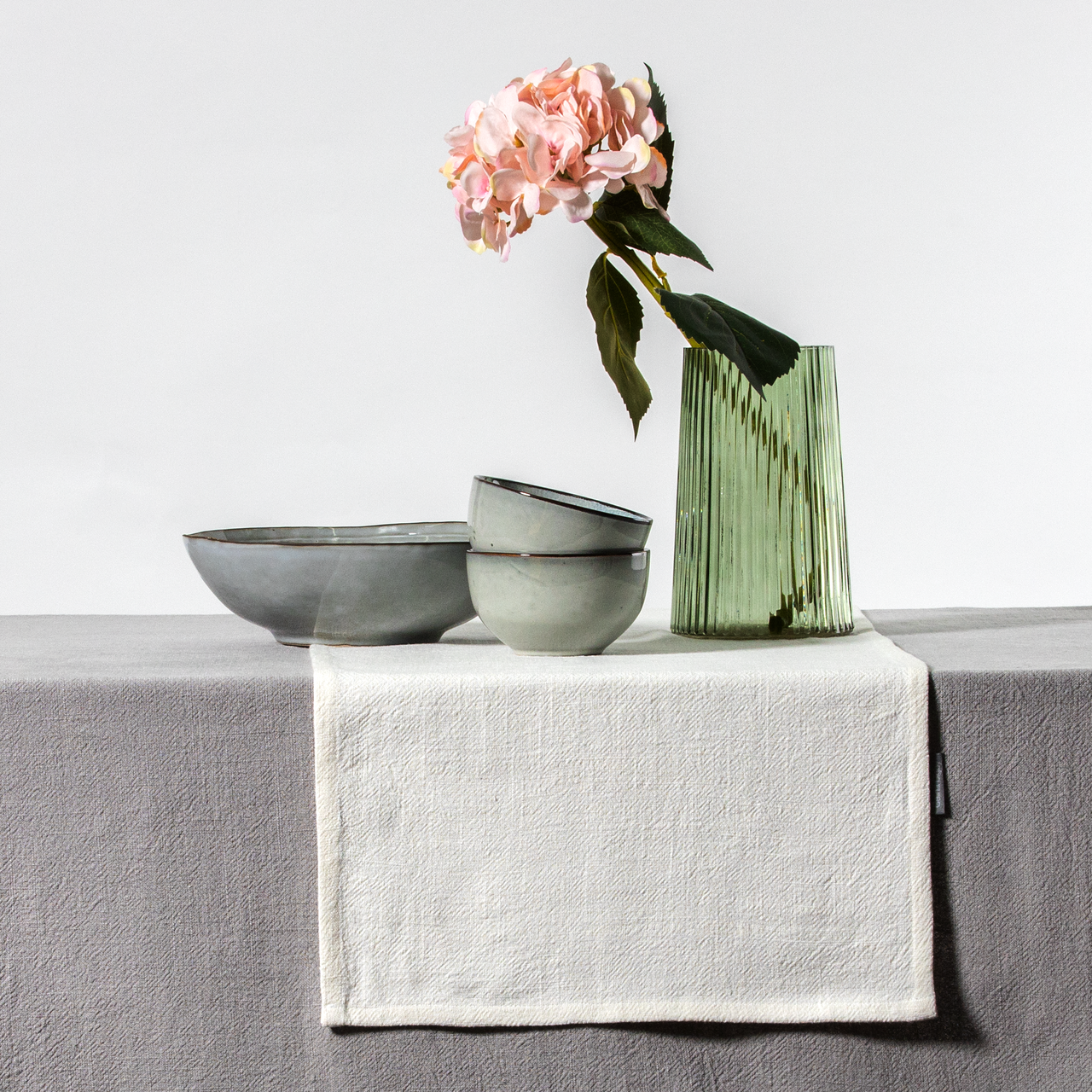 Celina Digby Luxury Stonewashed 100% Linen Table Runner – Available in 3 Sizes Ivory (Off White) RUNNER 300 x 35cm