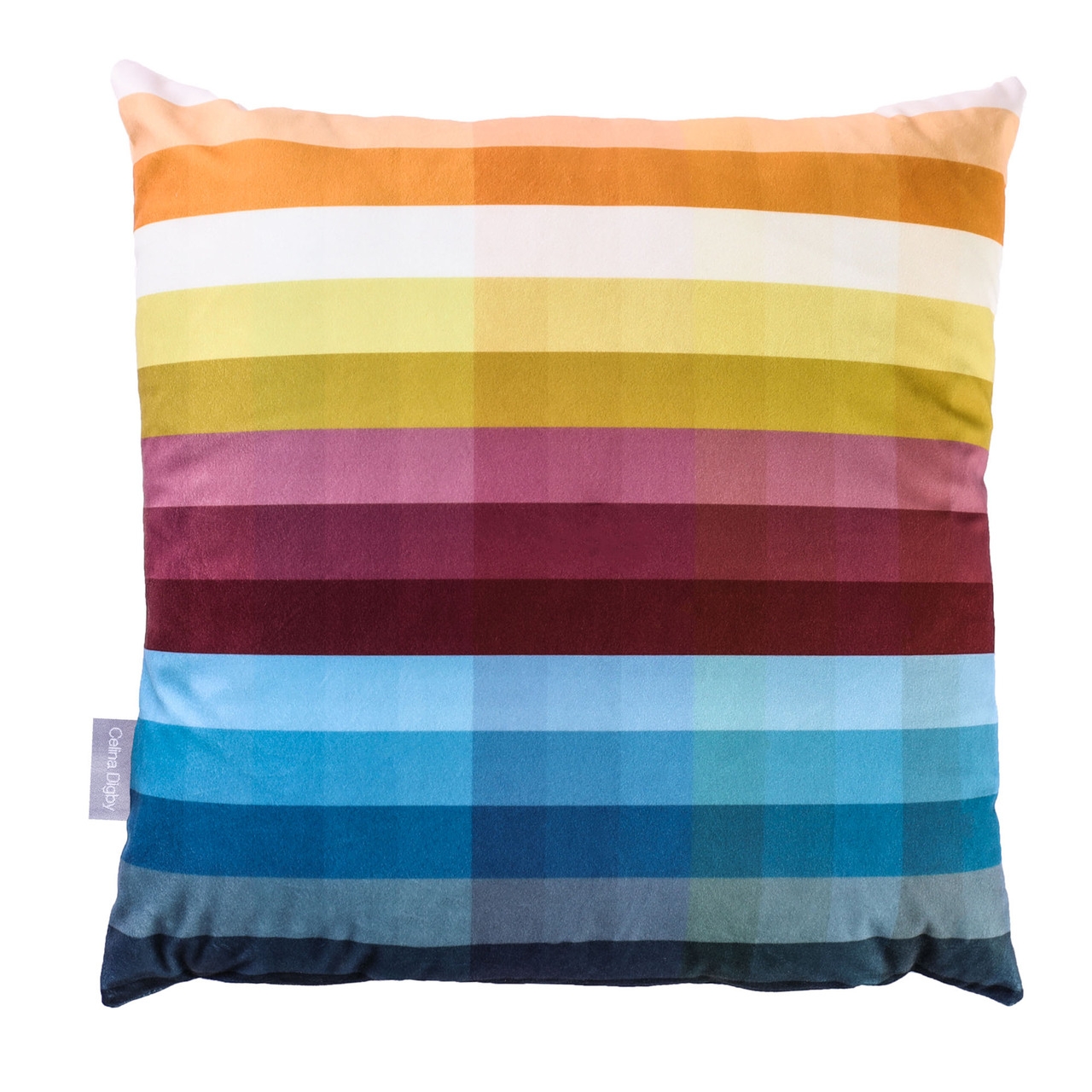 Celina Digby Luxury Opulent Velvet Cushion – Pixel Stripes Available in 2 Sizes Standard (45cm x 45cm) Feather Filling