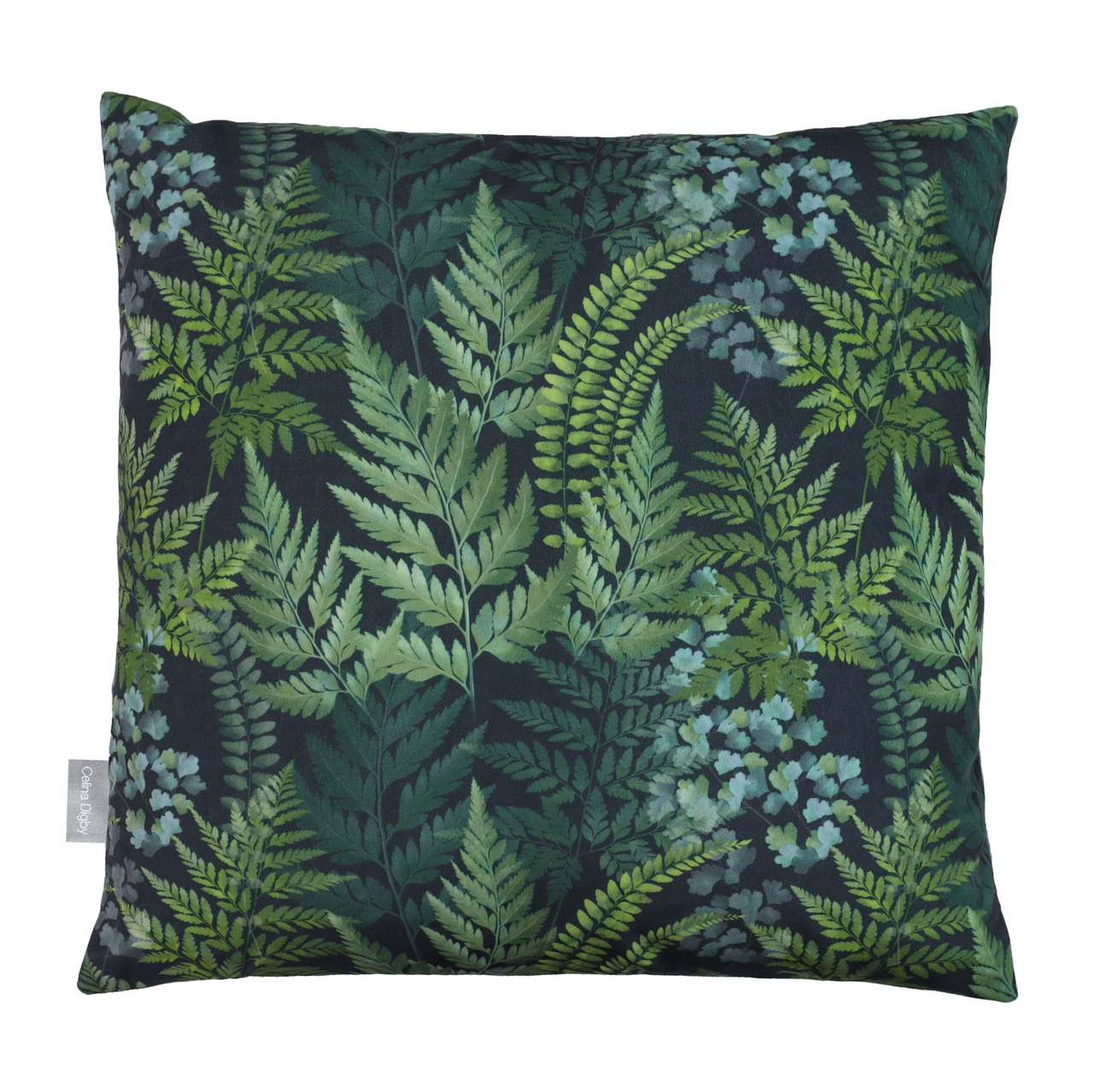 Celina Digby Luxury Opulent Super Soft Velvet Cushion – Ferns (Available in 2 Sizes) Standard (45x45cm) Hollow Fibre Filling