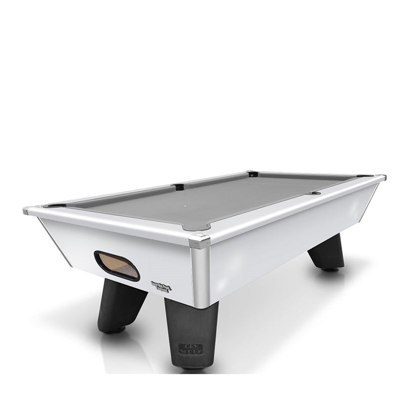 Outdoor White CryWolf, Gloss White, Slate Pool Table, Tournament Edition, 6ft & 7ft – Table Top Sports
