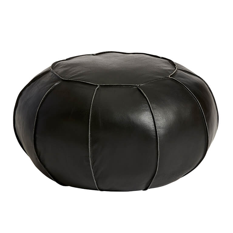 Casablanca Black – Buffalo Leather – Pouffe – Acumen Collection – Acumen Collection
