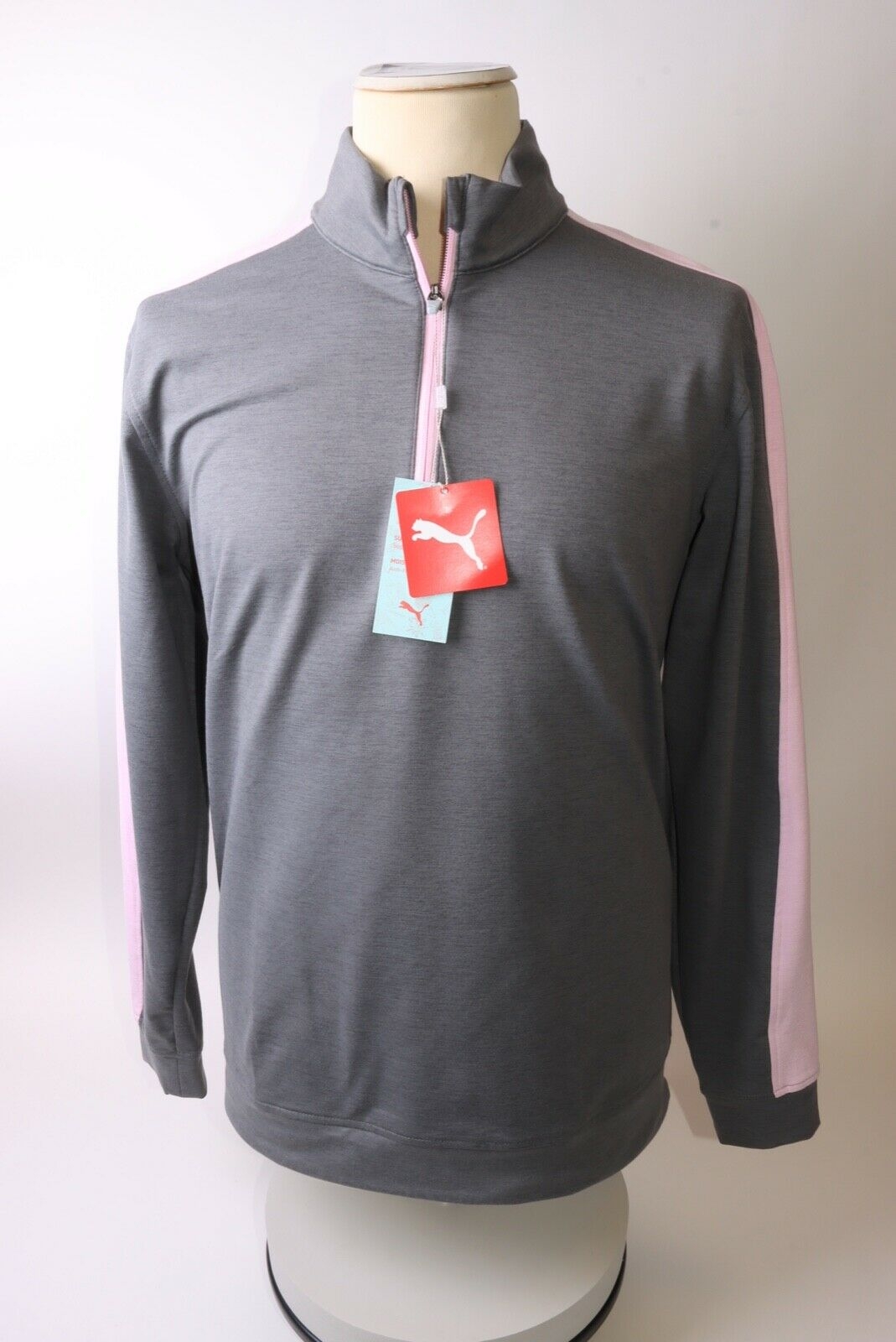 Puma Men’s CloudSpun T7 1/4 Zip Sweater – L – Grey – Get That Brand