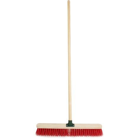 18″ Varnished Red PVC Sweeping Brush with Bracket – Including Handle