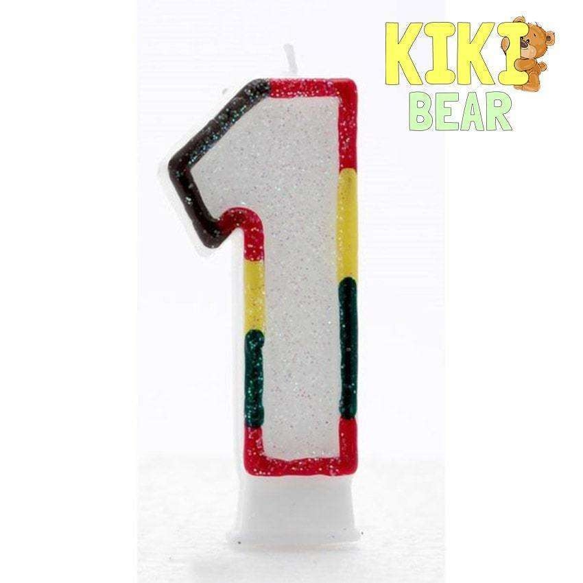 1st Birthday Double Sided Number Candle – Kiki Bear