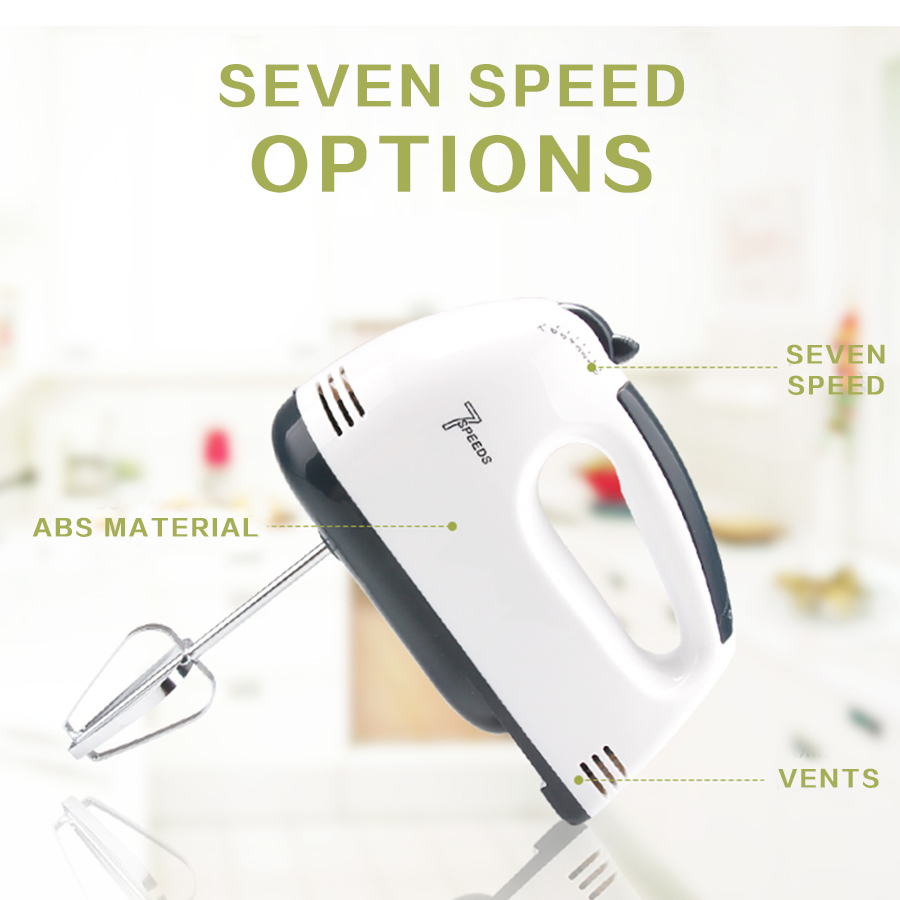 7-Speed Hand Mixer Electric Egg Whisk With 4 Heads