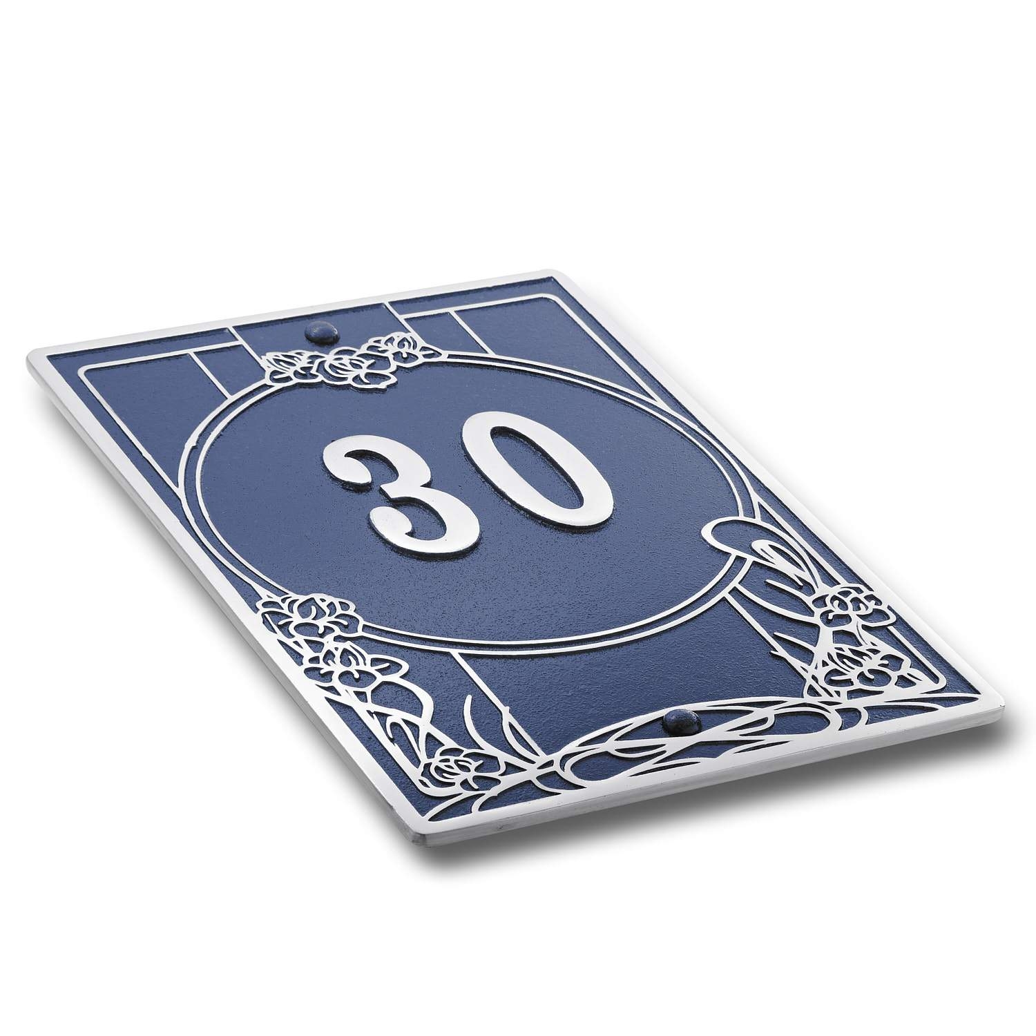 House Number Sign Art Nouveau Style.  Cast Metal Personalised Home Or Mailbox Plaque