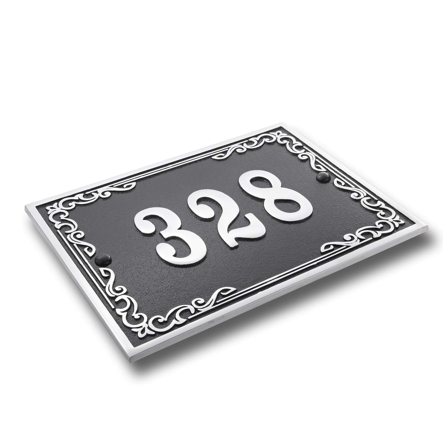 House Number Sign Vintage Style.  Cast Metal Personalised Home Or Mailbox Plaque