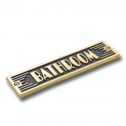 Art Deco Bathroom Door Sign. Heavy Duty Cast Metal Plaque Handmade In England. – Bathroom Aluminium