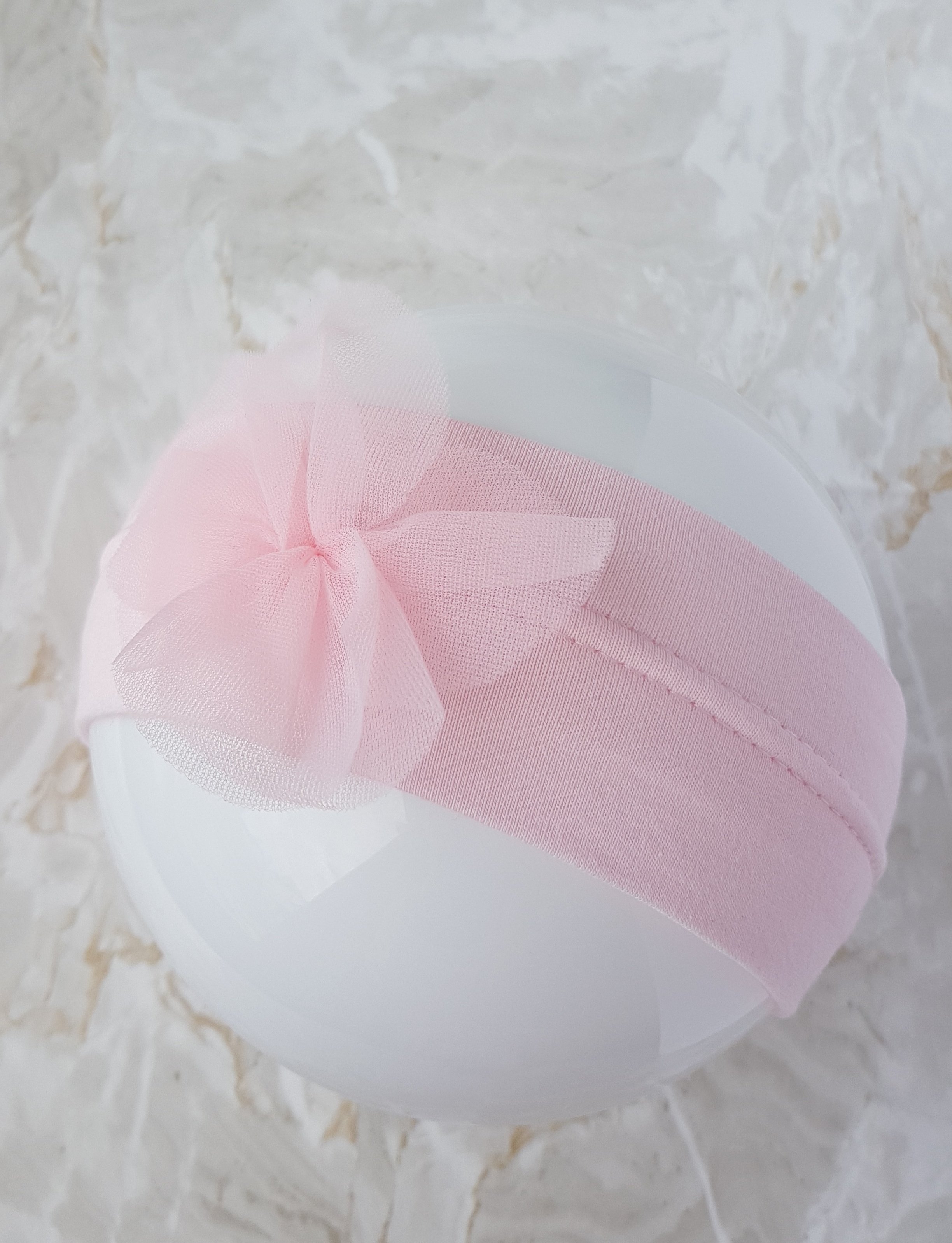 Cotton Flower Baby Girl Headband – 7 To 16 Months Old – Head Size 46-48Cm – 46/48 – Pink – evCushy – BeBe-Mar