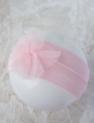 Cotton Flower Baby Girl Headband – 7 To 16 Months Old – Head Size 46-48Cm – 46/48 – Pink – evCushy – BeBe-Mar