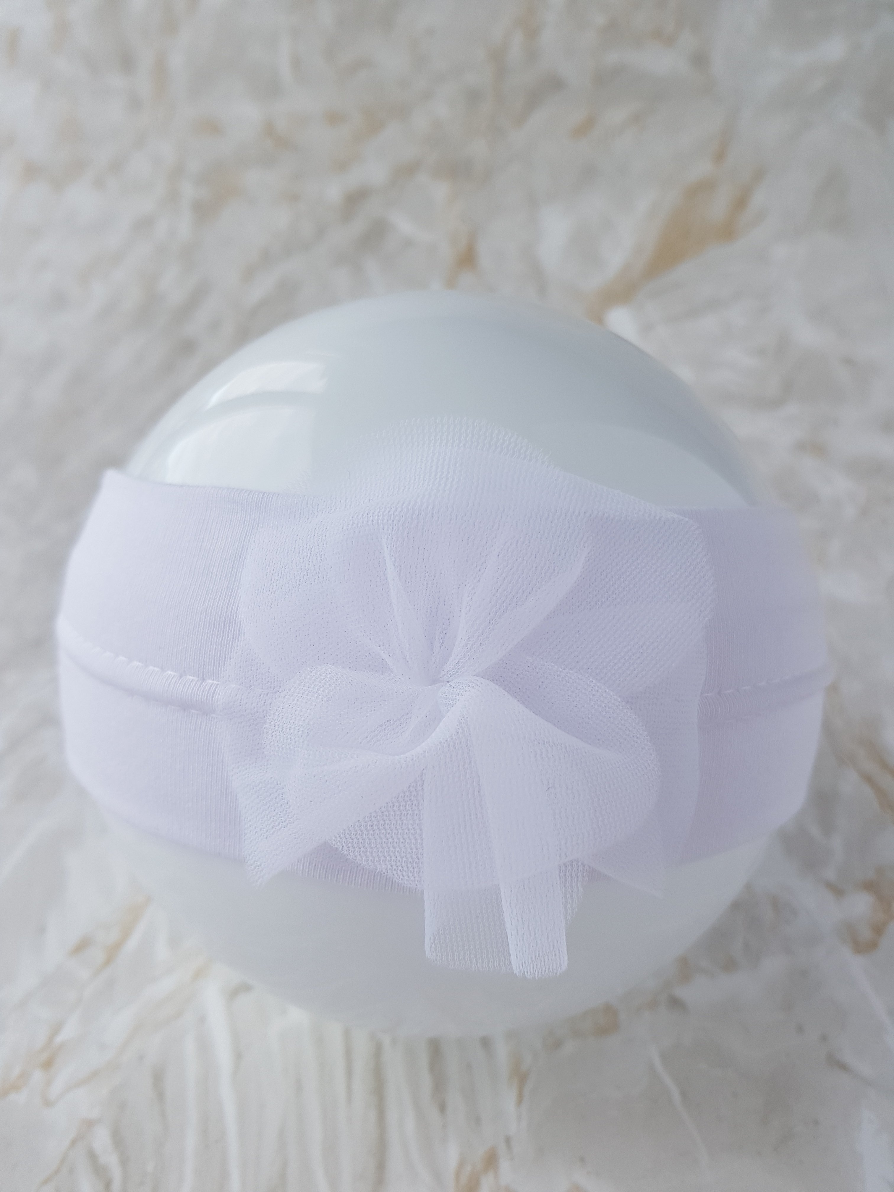 Cotton Flower Baby Girl Headband – 7 To 16 Months Old – Head Size 46-48Cm – 46/48 – White – evCushy – BeBe-Mar
