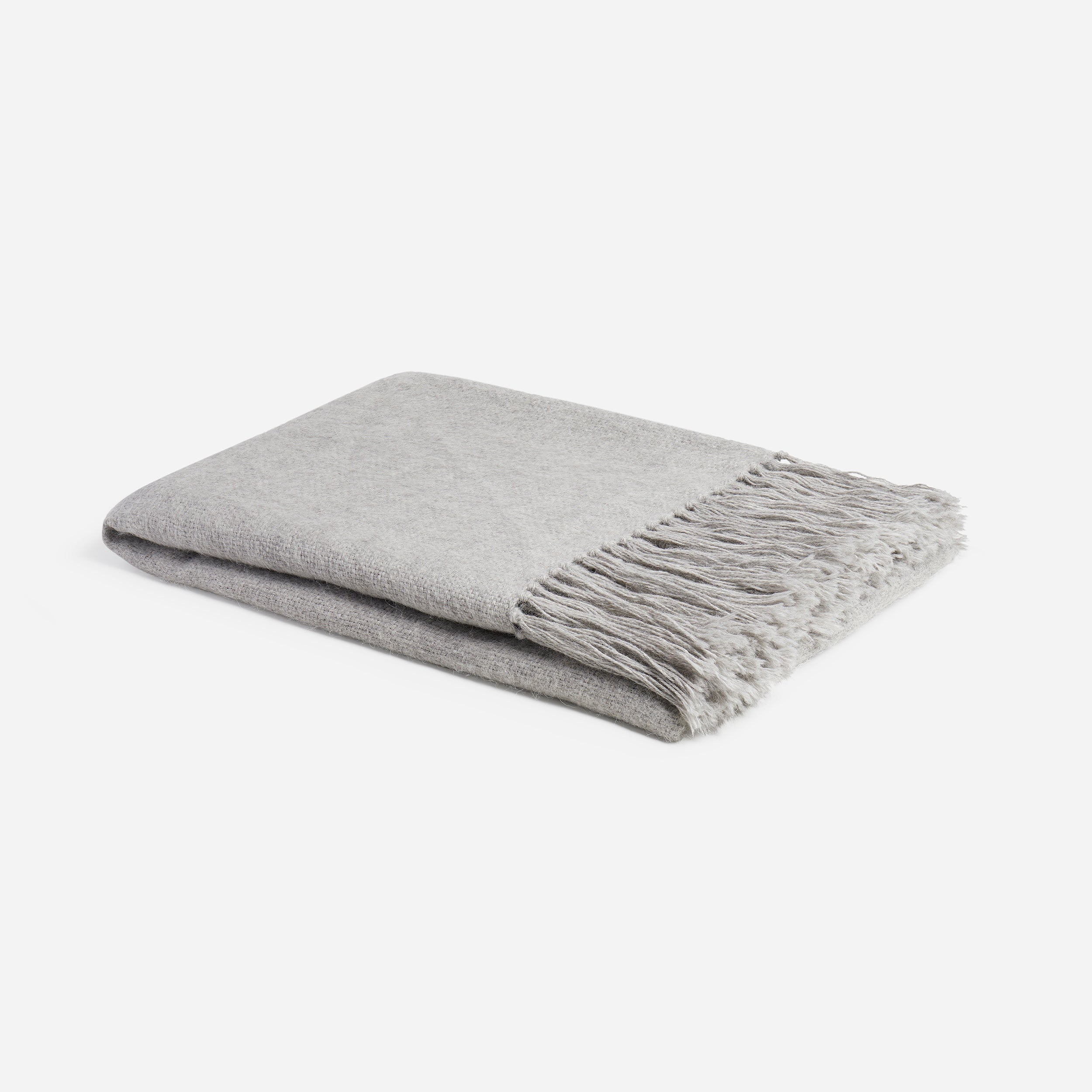 Baby Alpaca Brushed Blanket Grey – Aessai